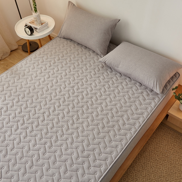 91家纺网 家纺一手货源 找家纺 （总）爱喔 2021新款日式良品A类全棉色织水洗棉夹棉床笠