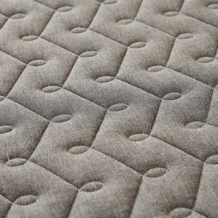 91家纺网 家纺一手货源 找家纺 爱喔 2021新款日式良品A类全棉色织水洗棉夹棉床笠 星空灰