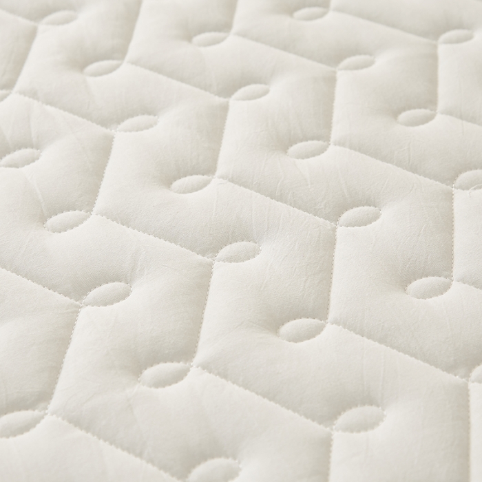 91家纺网 家纺一手货源 找家纺 爱喔 2021新款日式良品A类全棉色织水洗棉夹棉床笠 月光白