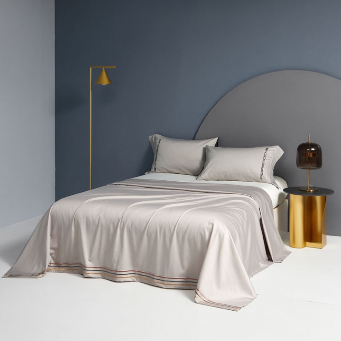 91家纺网 家纺一手货源 找家纺 蓝巢家纺2021新款刺绣100s长绒棉单床单 奢曼-山灰