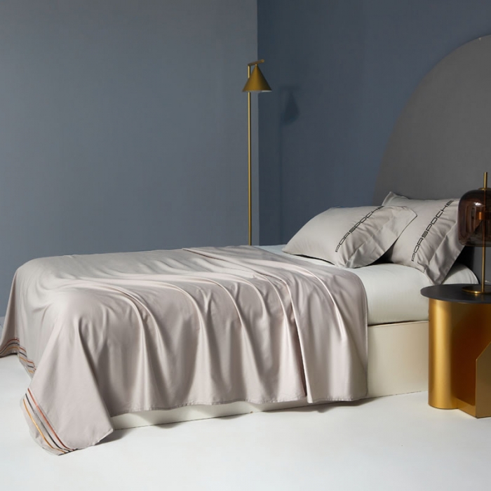 91家纺网 家纺一手货源 找家纺 蓝巢家纺2021新款刺绣100s长绒棉单床单 奢曼-山灰