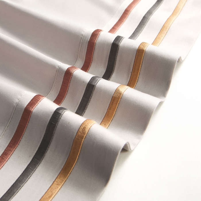 91家纺网 家纺一手货源 找家纺 蓝巢家纺2021新款刺绣100s长绒棉单床单 奢曼-山灰