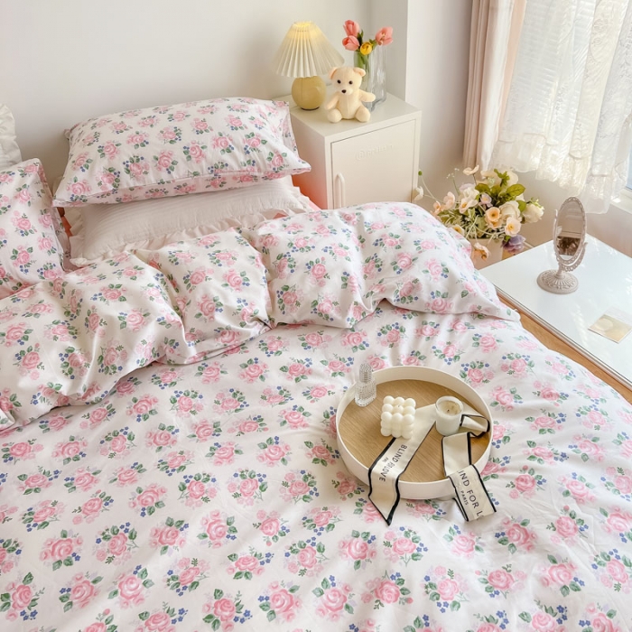 91家纺网 家纺一手货源 找家纺 艾沁家纺13372纯棉碎花四件套初见