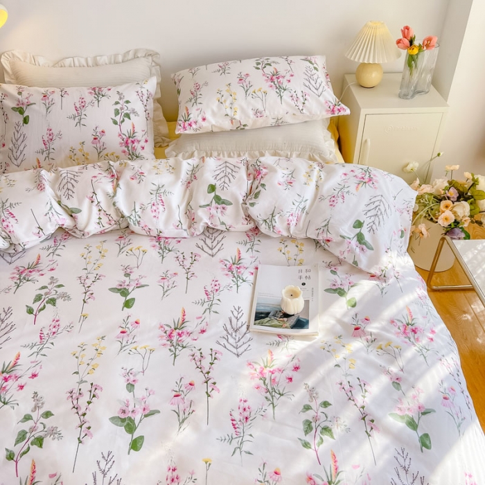 91家纺网 家纺一手货源 找家纺 艾沁家纺13372纯棉碎花四件套花间