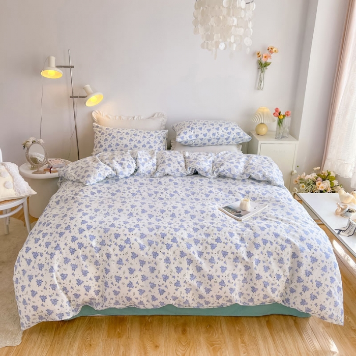 91家纺网 家纺一手货源 找家纺 艾沁家纺13372纯棉碎花四件套花期