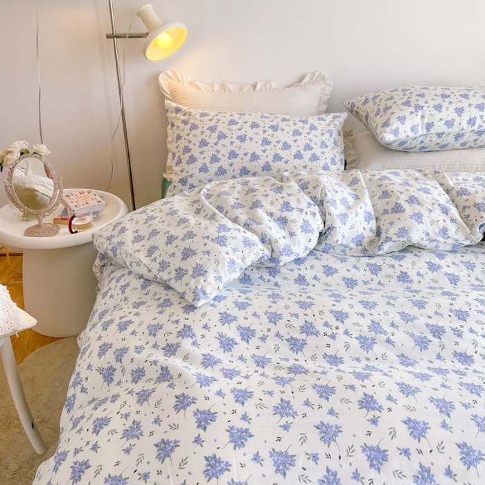 91家纺网 家纺一手货源 找家纺 艾沁家纺13372纯棉碎花四件套花期