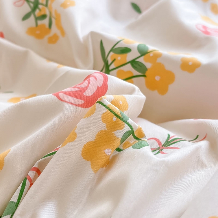 91家纺网 家纺一手货源 找家纺 艾沁家纺13372纯棉碎花四件套花枝