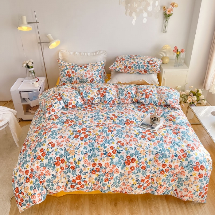 91家纺网 家纺一手货源 找家纺 艾沁家纺13372纯棉碎花四件套 盼春