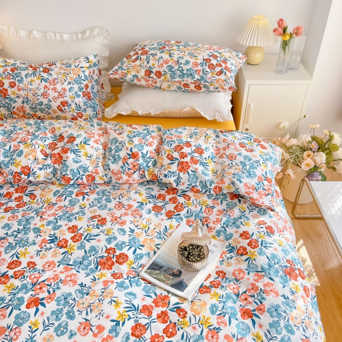 91家纺网 家纺一手货源 找家纺 艾沁家纺13372纯棉碎花四件套 盼春