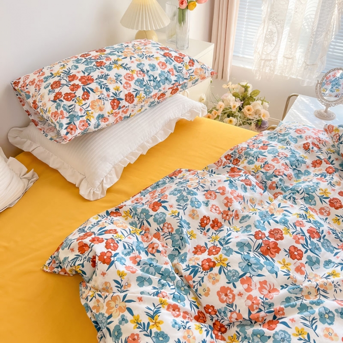 91家纺网 家纺一手货源 找家纺 艾沁家纺13372纯棉碎花四件套 盼春