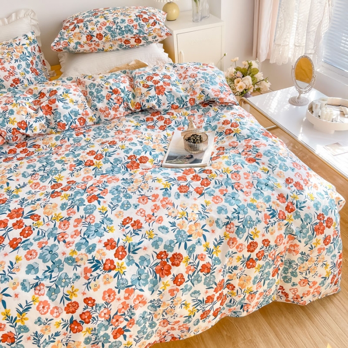 91家纺网 家纺一手货源 找家纺 艾沁家纺13372纯棉碎花四件套 盼春