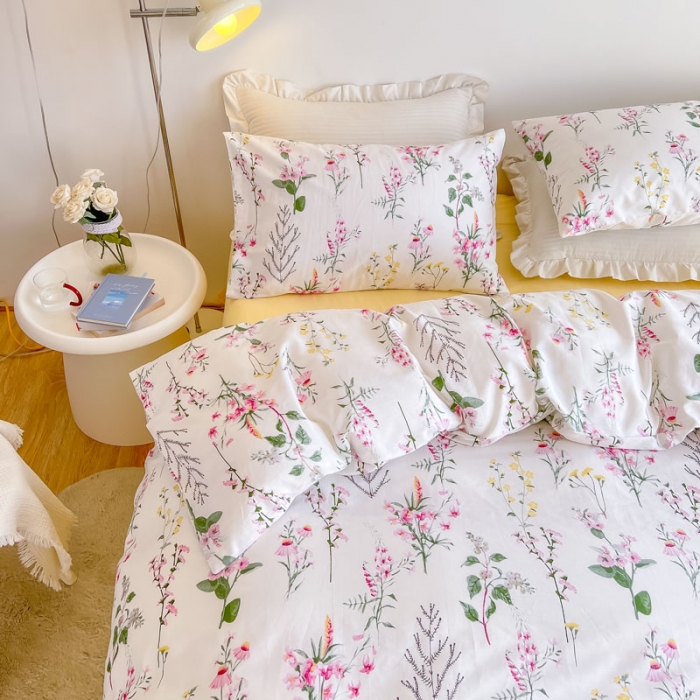 91家纺网 家纺一手货源 找家纺 艾沁家纺13372纯棉碎花四件套花间