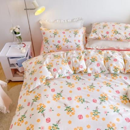 91家纺网 家纺一手货源 找家纺 艾沁家纺13372纯棉碎花四件套花枝