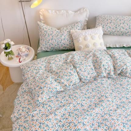 91家纺网 家纺一手货源 找家纺 艾沁家纺13372纯棉碎花四件套 白茶