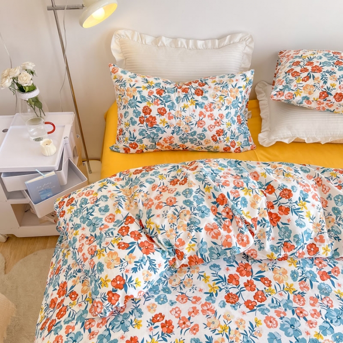 91家纺网 家纺一手货源 找家纺 艾沁家纺13372纯棉碎花四件套 盼春