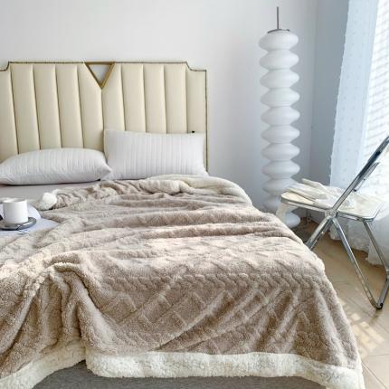 91家纺网 家纺一手货源 找家纺 （总）网客家纺2024新款塔芙绒提花羊羔绒盖毯