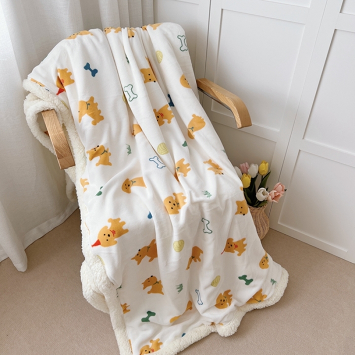 91家纺网 家纺一手货源 找家纺 萝莉家纺2021保暖加厚牛奶绒毛毯羊羔绒毯子被套毯顽皮狗