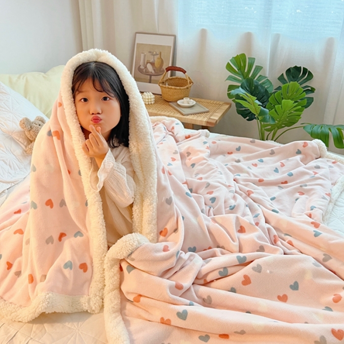 91家纺网 家纺一手货源 找家纺 萝莉家纺2021保暖加厚牛奶绒毛毯羊羔绒毯子被套毯小爱心