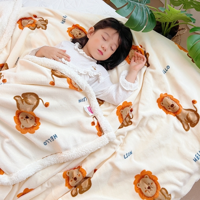 91家纺网 家纺一手货源 找家纺 萝莉家纺2021保暖加厚牛奶绒毛毯羊羔绒毯子被套毯小狮子