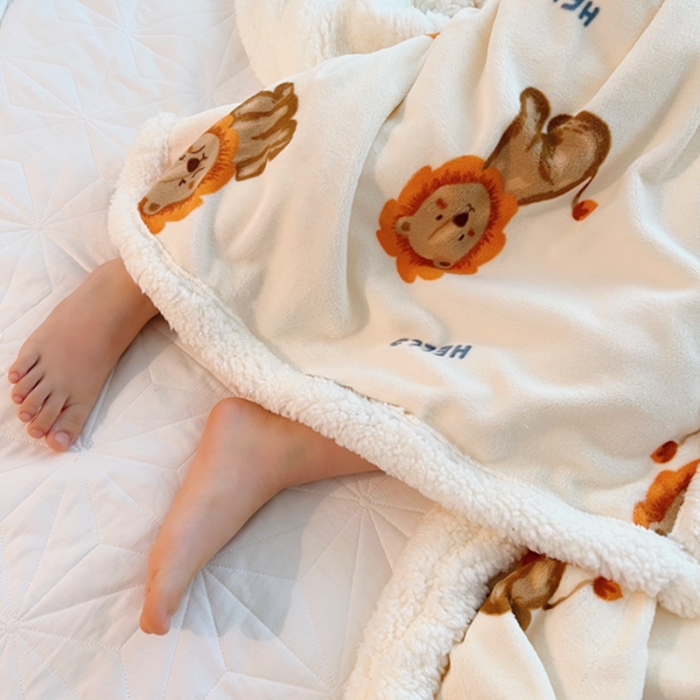 91家纺网 家纺一手货源 找家纺 萝莉家纺2021保暖加厚牛奶绒毛毯羊羔绒毯子被套毯小狮子