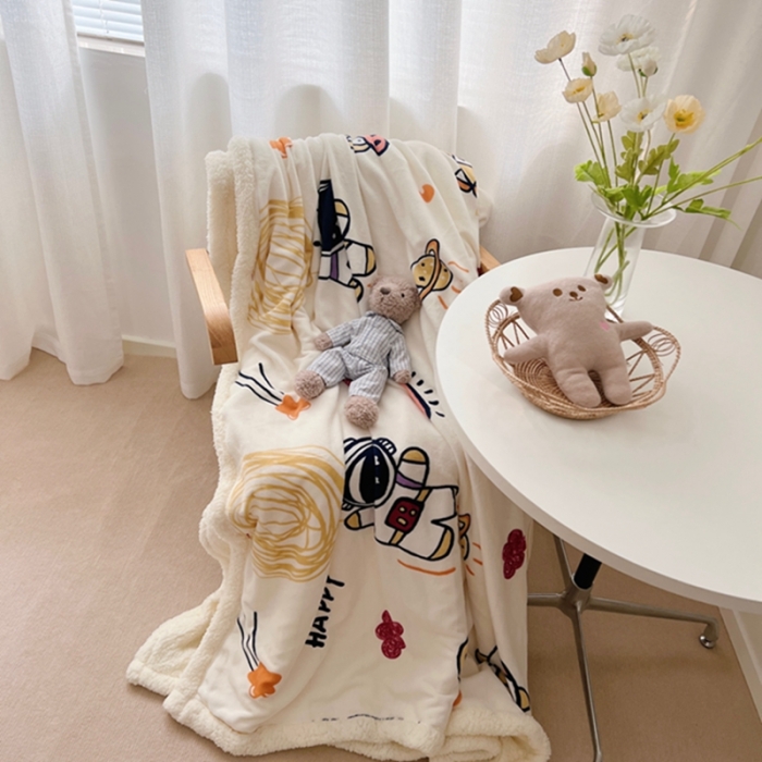 91家纺网 家纺一手货源 找家纺 萝莉家纺2021保暖加厚牛奶绒毛毯羊羔绒毯子被套毯宇航员