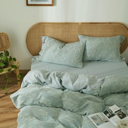 91家纺网 家纺一手货源 找家纺 （总）安莱2021新款双层纱大提花纽扣款落叶缤纷工艺款四件套