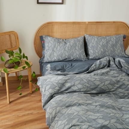 91家纺网 家纺一手货源 找家纺 （总）安莱2021新款双层纱大提花纽扣款落叶缤纷工艺款四件套