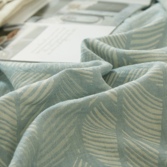 91家纺网 家纺一手货源 找家纺 （总）安莱2021新款双层纱大提花纽扣款落叶缤纷工艺款四件套