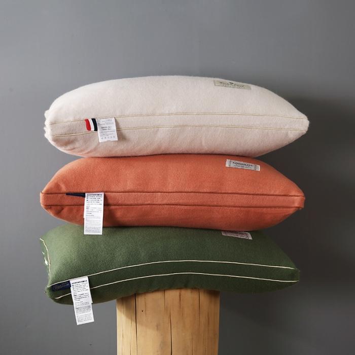 91家纺网 家纺一手货源 找家纺 爆款 加厚毛呢羽丝绒枕头助眠立体加高成人护颈单人透气枕芯