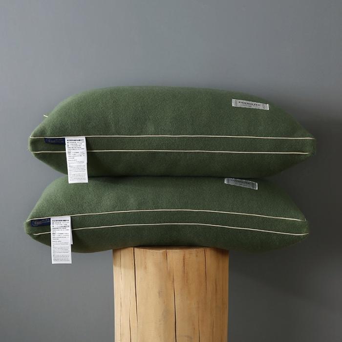 91家纺网 家纺一手货源 找家纺 爆款 加厚毛呢羽丝绒枕头助眠立体加高成人护颈单人透气枕芯