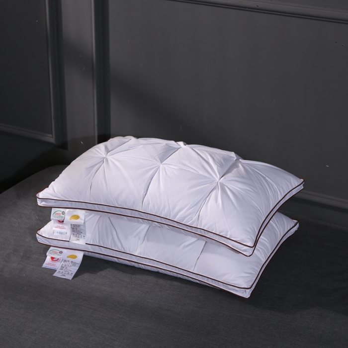 91家纺网 家纺一手货源 找家纺 羽仙子 爆款全棉羽绒枕 面包款白鹅绒 枕芯枕头 白色