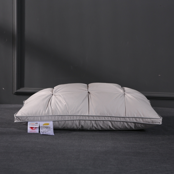 91家纺网 家纺一手货源 找家纺 羽仙子 爆款全棉羽绒枕 面包款白鹅绒 枕芯枕头 灰色