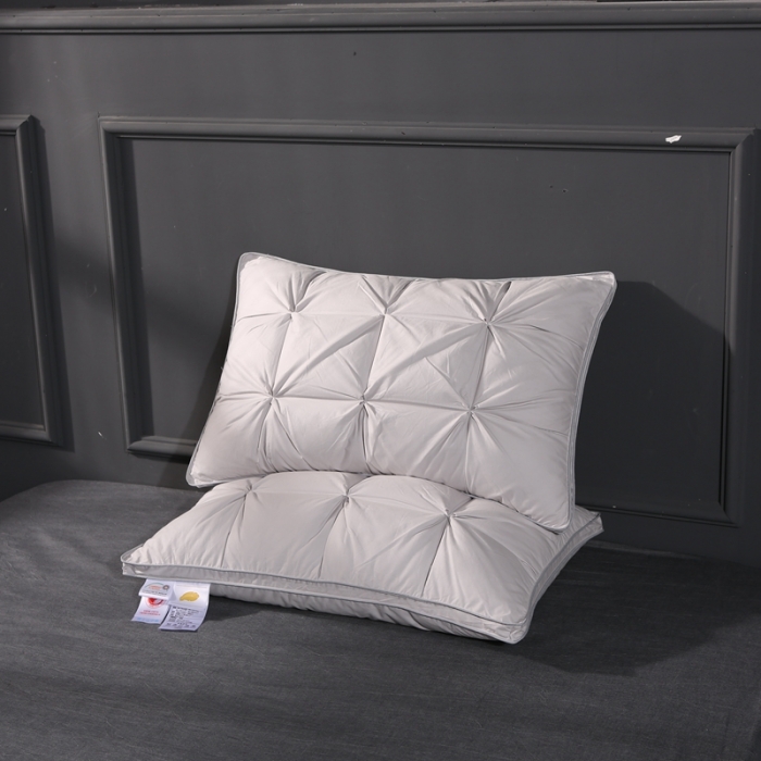 91家纺网 家纺一手货源 找家纺 羽仙子 爆款全棉羽绒枕 面包款白鹅绒 枕芯枕头 灰色