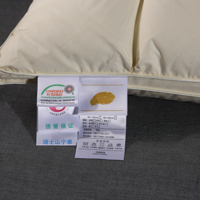 91家纺网 家纺一手货源 找家纺 羽仙子 爆款全棉羽绒枕 面包款白鹅绒 枕芯枕头 黄色