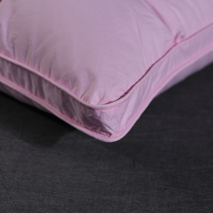 91家纺网 家纺一手货源 找家纺 羽仙子 爆款全棉羽绒枕 面包款白鹅绒 枕芯枕头 粉色