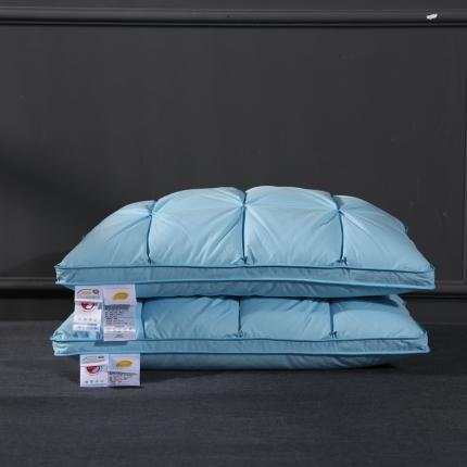 羽仙子 爆款全棉羽绒枕 面包款白鹅绒 枕芯枕头 蓝色