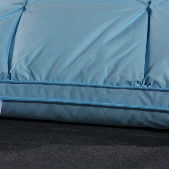 91家纺网 家纺一手货源 找家纺 羽仙子 爆款全棉羽绒枕 面包款白鹅绒 枕芯枕头 蓝色