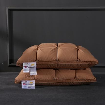 91家纺网 家纺一手货源 找家纺 羽仙子 爆款全棉羽绒枕 面包款白鹅绒 枕芯枕头 咖色