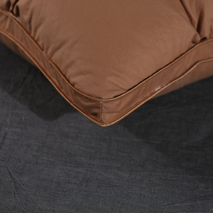 91家纺网 家纺一手货源 找家纺 羽仙子 爆款全棉羽绒枕 面包款白鹅绒 枕芯枕头 咖色