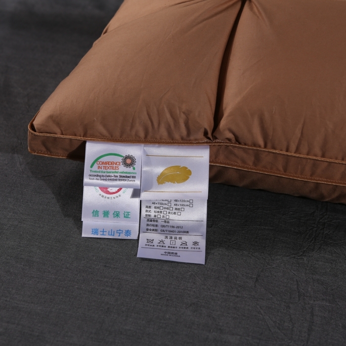 91家纺网 家纺一手货源 找家纺 羽仙子 爆款全棉羽绒枕 面包款白鹅绒 枕芯枕头 咖色