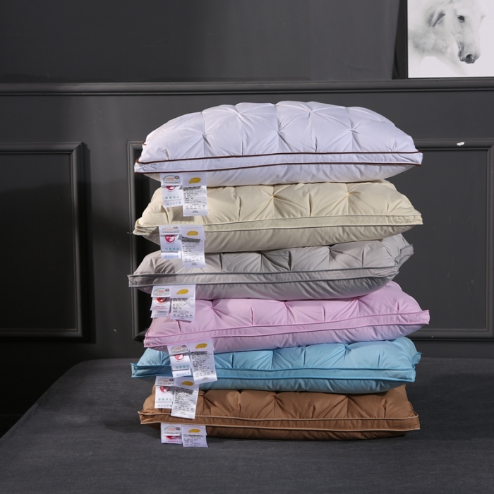 91家纺网 家纺一手货源 找家纺 羽仙子爆款全棉纽花羽绒枕 鹅绒枕芯 枕头枕套