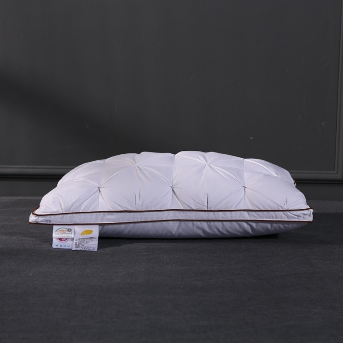 91家纺网 家纺一手货源 找家纺 羽仙子爆款全棉纽花羽绒枕 鹅绒枕芯 枕头枕套 白色