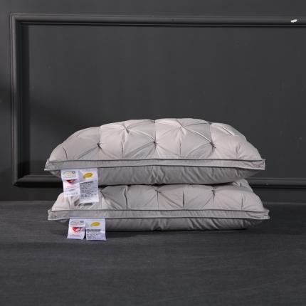 91家纺网 家纺一手货源 找家纺 羽仙子爆款全棉纽花羽绒枕 鹅绒枕芯 枕头枕套 灰色