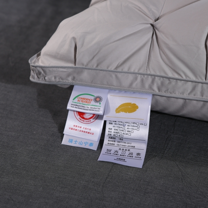 91家纺网 家纺一手货源 找家纺 羽仙子爆款全棉纽花羽绒枕 鹅绒枕芯 枕头枕套 灰色