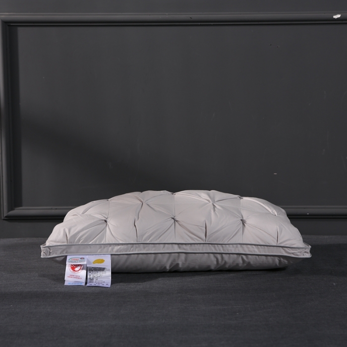 91家纺网 家纺一手货源 找家纺 羽仙子爆款全棉纽花羽绒枕 鹅绒枕芯 枕头枕套 灰色