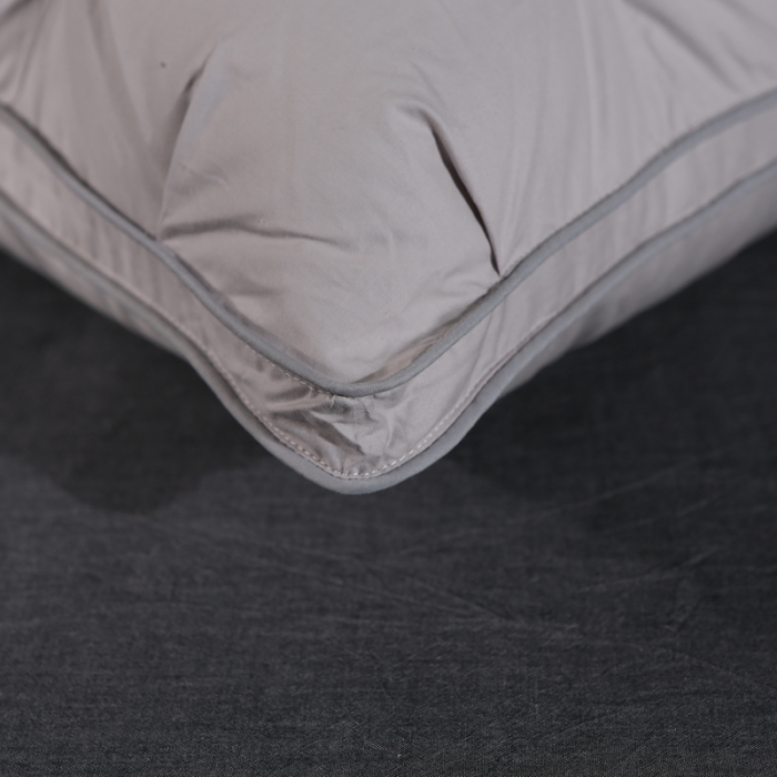 91家纺网 家纺一手货源 找家纺 羽仙子爆款全棉纽花羽绒枕 鹅绒枕芯 枕头枕套 灰色