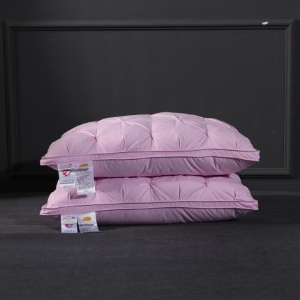 91家纺网 家纺一手货源 找家纺 羽仙子爆款全棉纽花羽绒枕 鹅绒枕芯 枕头枕套 粉色