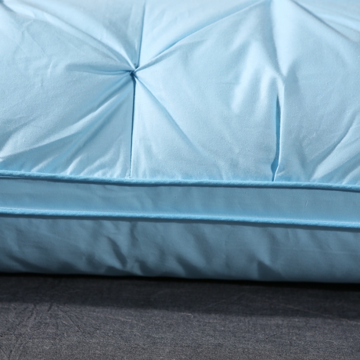 91家纺网 家纺一手货源 找家纺 羽仙子爆款全棉纽花羽绒枕 鹅绒枕芯 枕头枕套 蓝色