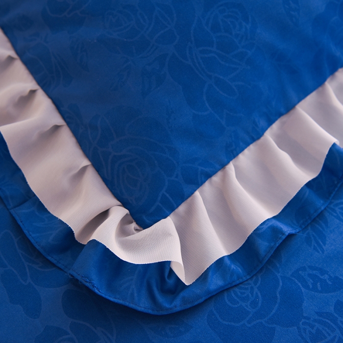 91家纺网 家纺一手货源 找家纺 欧冠 2022新款公主风爱恋系列四件套 爱恋-宝蓝