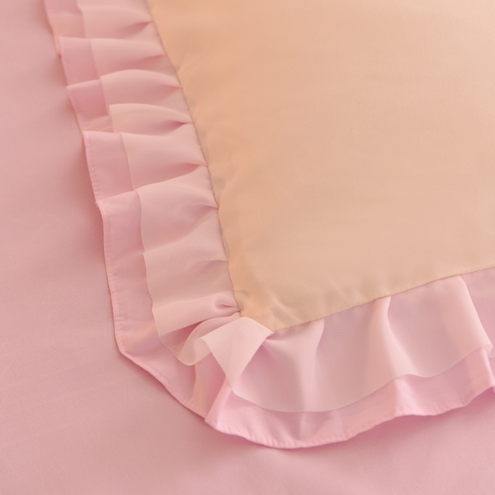 91家纺网 家纺一手货源 找家纺 欧冠 2022新款公主风爱恋系列四件套 爱恋-粉白